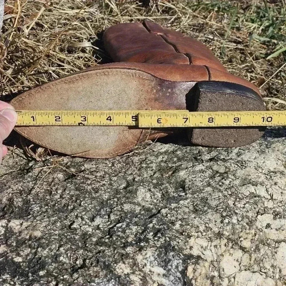 Vintage Brown Leather Cowboy Boots